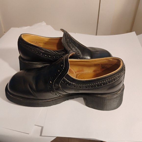 Vtg Dr Martens Shoes Womens Black UK7 US9 Chunky Leather Y2K England - Picture 9 of 15